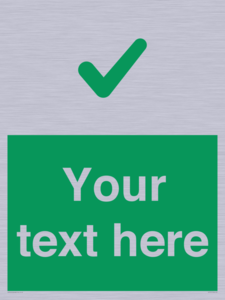 Custom green background, green tick sign